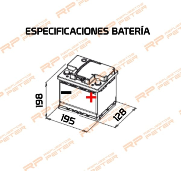 Batería SENFINECO 35 Ah 360cca SF-40B19LHD (Borne delgado) - Imagen 3