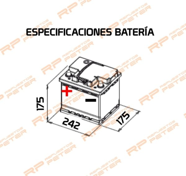 Batería Quick Starter 55 Ah 350cca QS-LB2-350i (Izquierda)