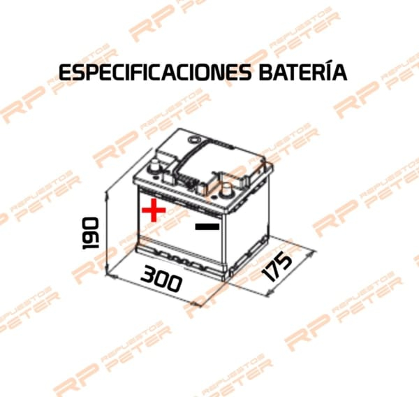 Batería 90 Ah (Izquierdo)