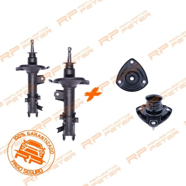Pack suspensión Amortiguadores delanteros + cazoletas para Hyundai New Accent 1.4/1.5/1.6 KIA Rio JB 1.4 5 