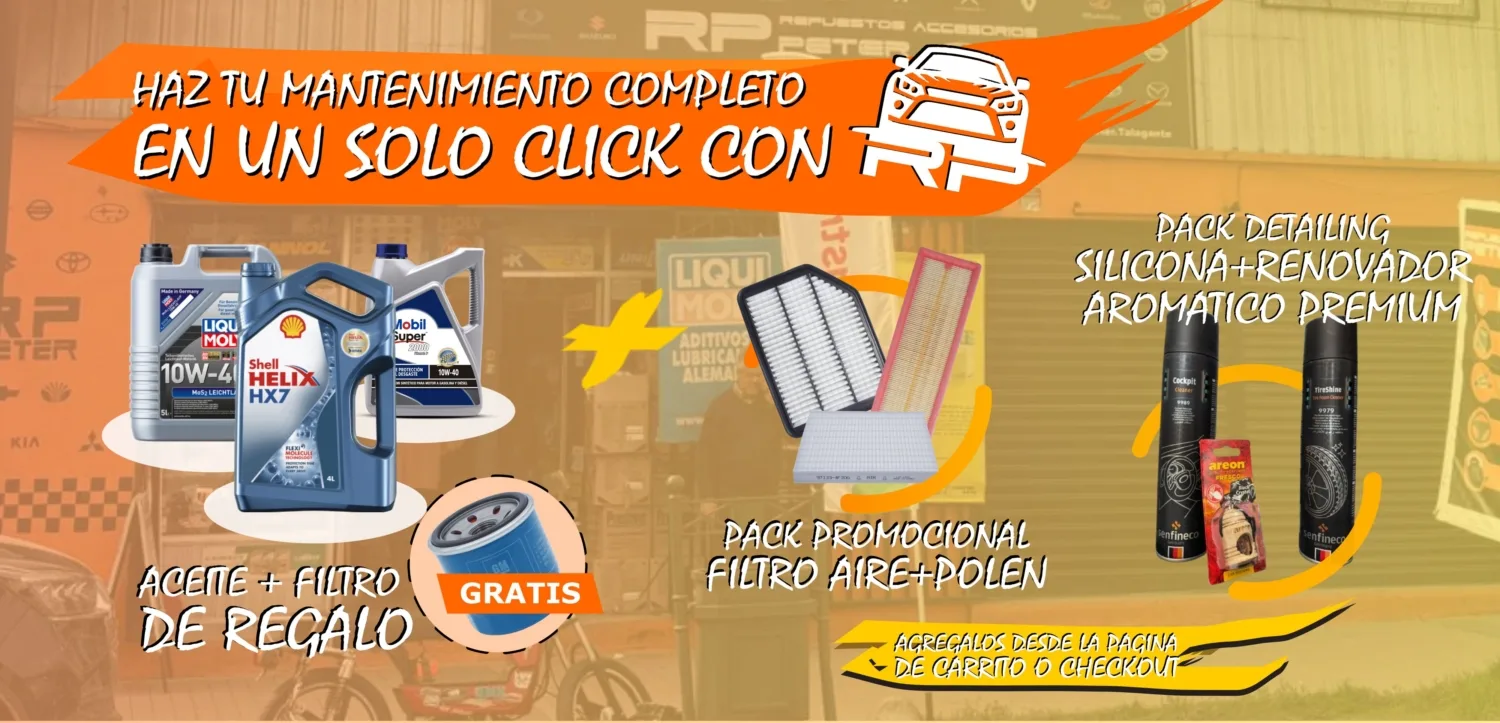 Tu mantención completa en un solo click! En Repuestos Peter 