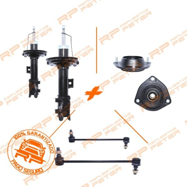 Pack suspensión Amortiguadores delanteros + cazoletas + bieletas para Hyundai Elantra 1.6/1.8