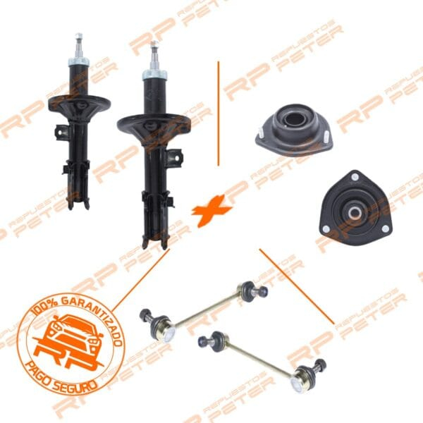 Pack suspensión Amortiguadores delanteros + cazoletas + bieletas para Hyundai Getz 1.3/1.4/1.5/1.6