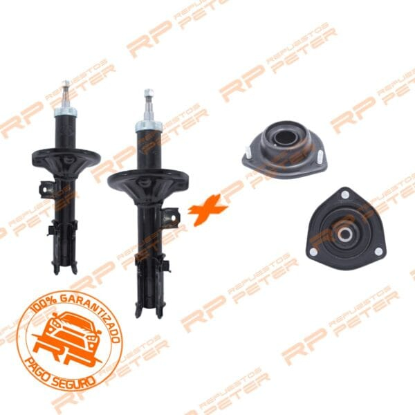 Pack suspensión Amortiguadores delanteros + cazoletas para Hyundai Getz 1.3/1.4/1.5/1.6