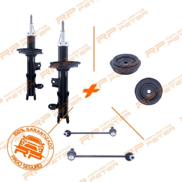 Pack suspensión Amortiguadores delanteros + cazoletas + bieletas para Hyundai Grand i10 1.0/1.2