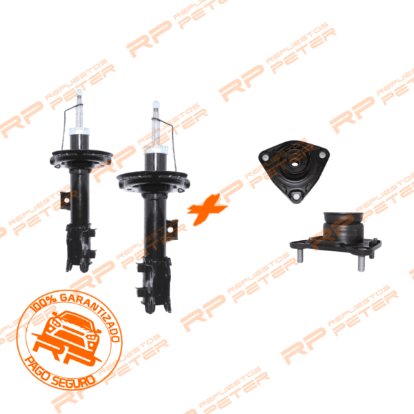 Pack suspensión Amortiguadores delanteros+ cazoletas para Hyundai i30 1.6 desde 2007 a 2011