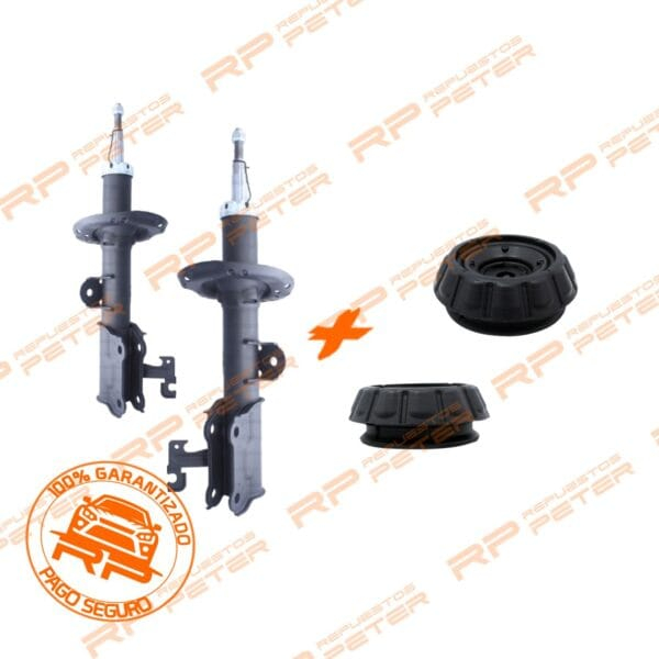 Pack suspensión Amortiguadores delanteros + cazoletas para Kia Morning 1.0/1.2 2017 a 2024