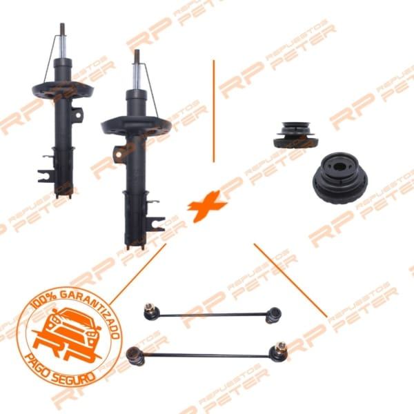 Promocion amortiguadores delanteros + cazoletas + bieletas Chevrolet Onix 1.4 - Prisma 1.4 - Spin