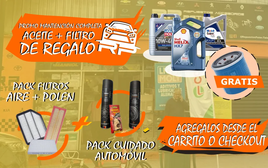 Promoción lleva la mantención completa para tu vehiculo a un precio exclusivo en RepuestosPeter.com Promoción lleva la mantención completa para tu vehiculo a un precio exclusivo en RepuestosPeter.com