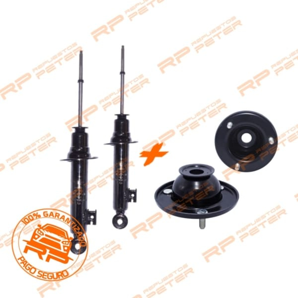 Pack suspensión delantera = Amortiguadores + Cazoletas = para Mitsubishi L200 Dakar/Katana/Work 2.4/2.5/3.2