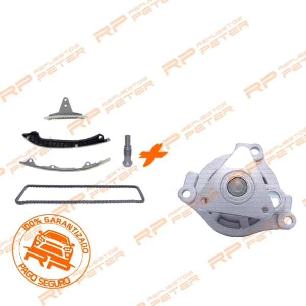 Promoción Kit de distribución + Bomba de agua para MG MG3 1.5 - Cadena de distribución y tensores - 5 piezas completo