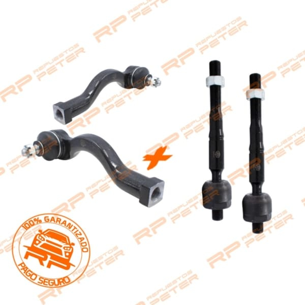 Pack ambos Terminal de dirección + axiales con aplicación para Mitsubishi L200 Dakar/Katana/Work 2.4/2.5/3.2 – Montero 2.5/3.2/3.5