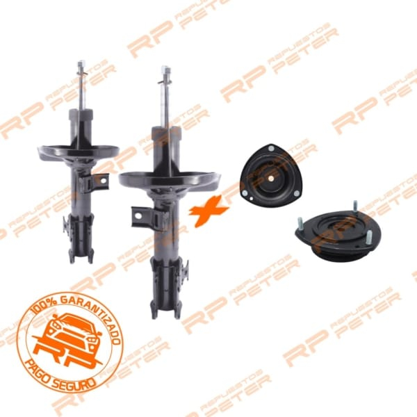 Pack suspensión Amortiguadores delanteros + cazoletas para Suzuki Aerio 1.6/2.0/2.3 desde 2002 a 2010