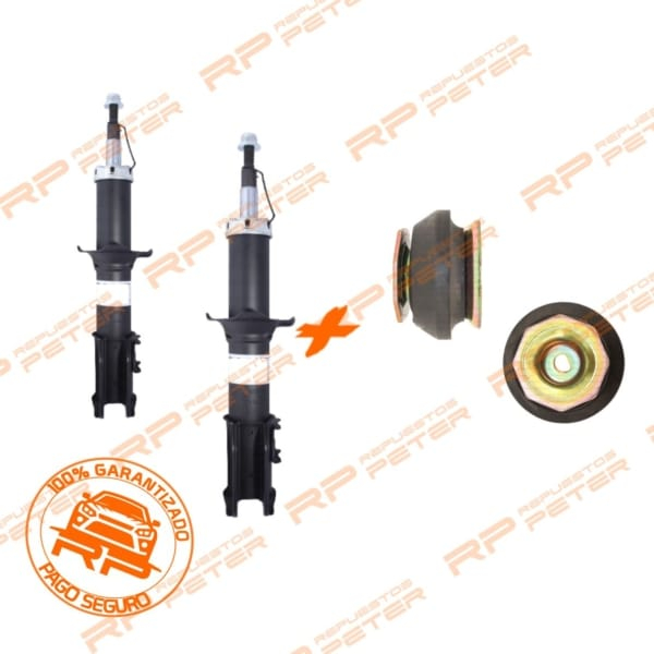 Pack suspensión Amortiguadores delanteros + cazoletas para Suzuki Alto 800/1.1 - Alto K10 para todos los años