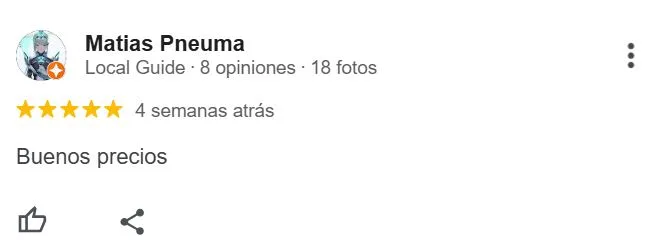 Reseña de cliente 3 de Repuestos Peter